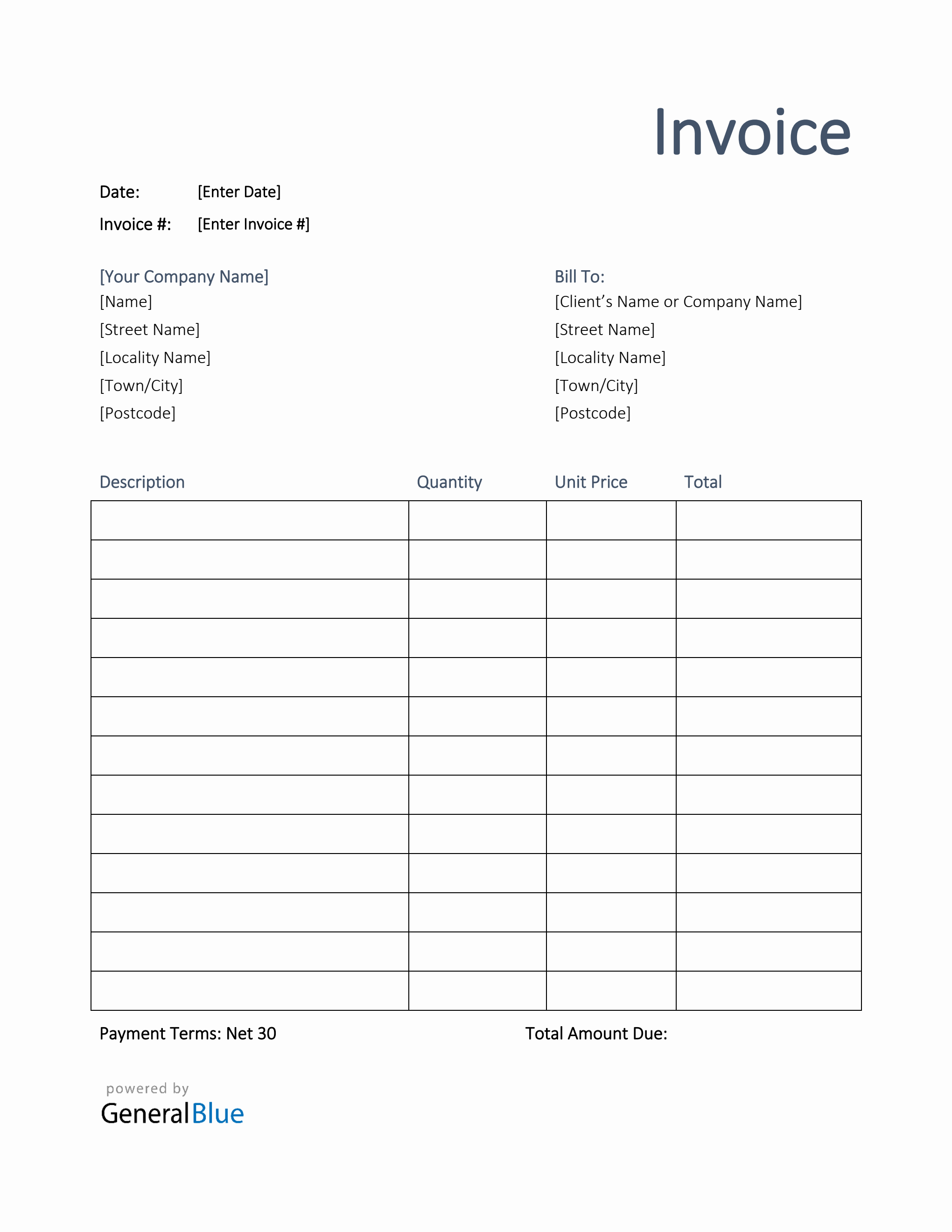 24+ Basic Invoice Template Uk PNG