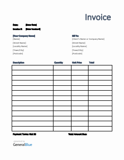 invoice template for u k in pdf printable