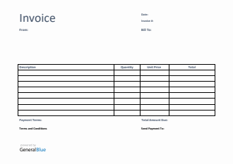 Invoice Template for U.K. in PDF (Basic)