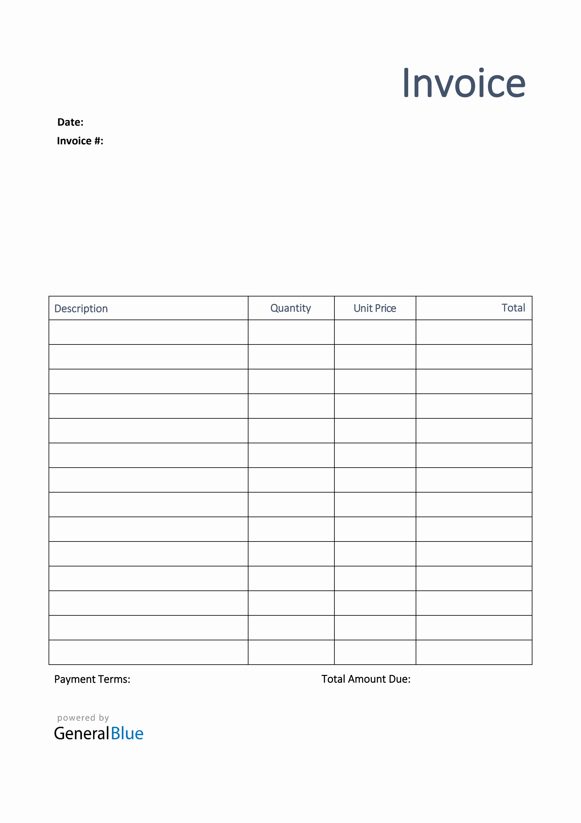 Invoice Template for U.K. in PDF (Printable) With Business Invoice Template Uk