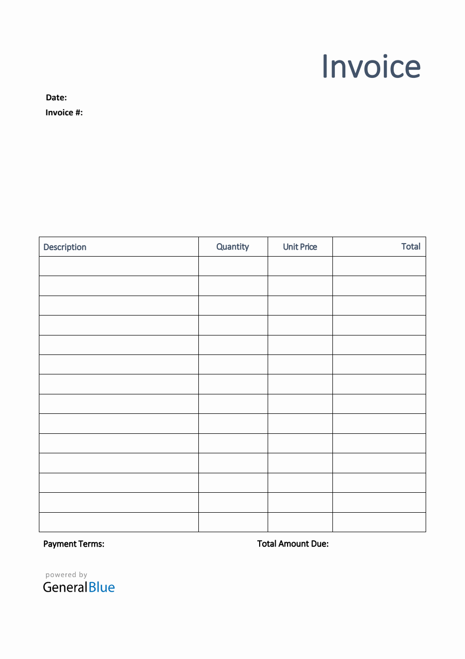 Invoice Template For U K In PDF Printable 