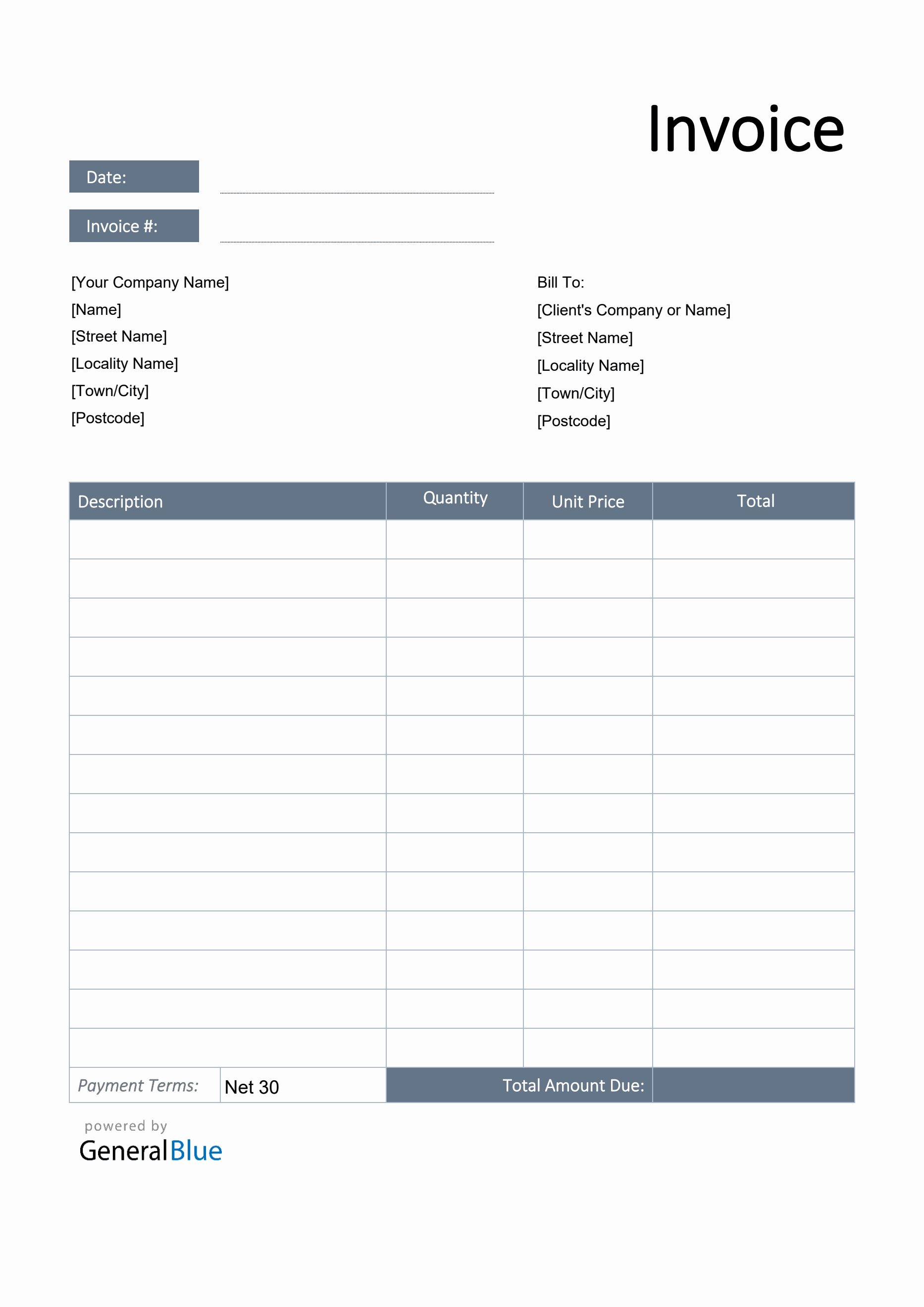 Invoice Template for U.K. in PDF (Simple) Invoice template for u.k. in pdf (simple)