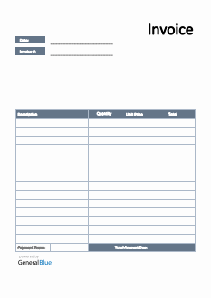 Invoice Template for U.K. in PDF (Simple)