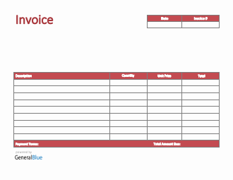 U.S. Invoice Template in PDF (Bordered)