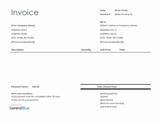 U.S. Invoice Template in Word (Basic)