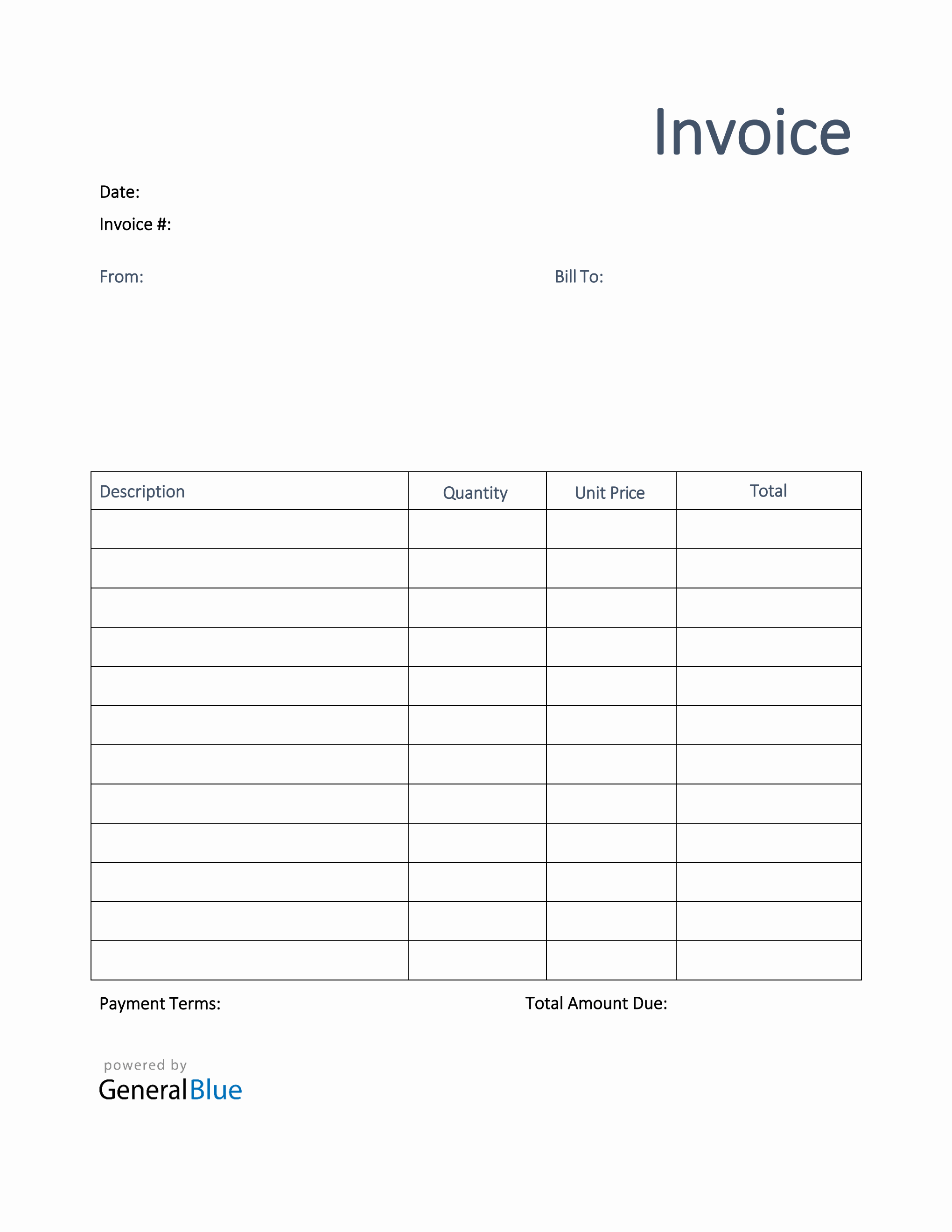 u s invoice template in pdf printable
