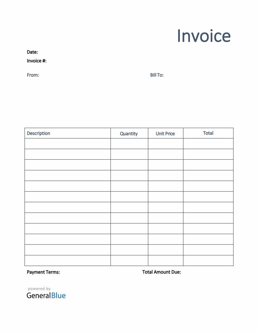 u s invoice template in pdf printable
