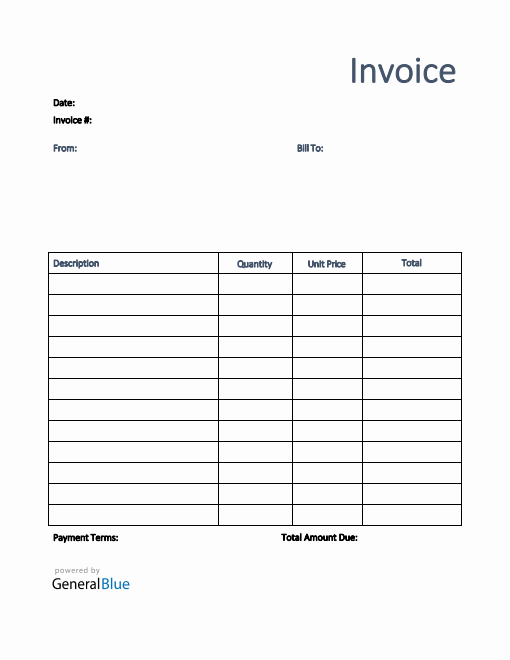 U.S. Invoice Template in PDF (Printable)