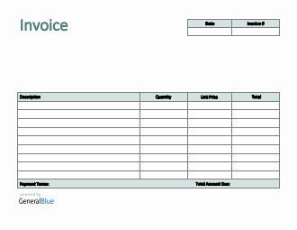 U.S. Invoice Template in PDF (Plain)