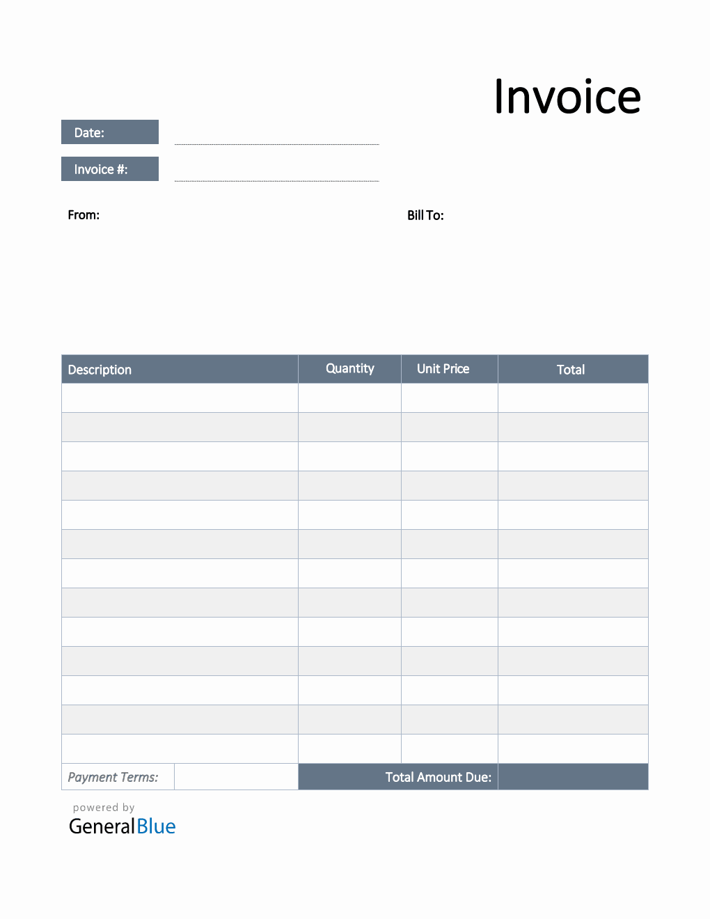 U.S. Invoice Template in PDF (Simple)