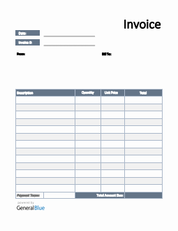 U.S. Invoice Template in PDF (Simple)
