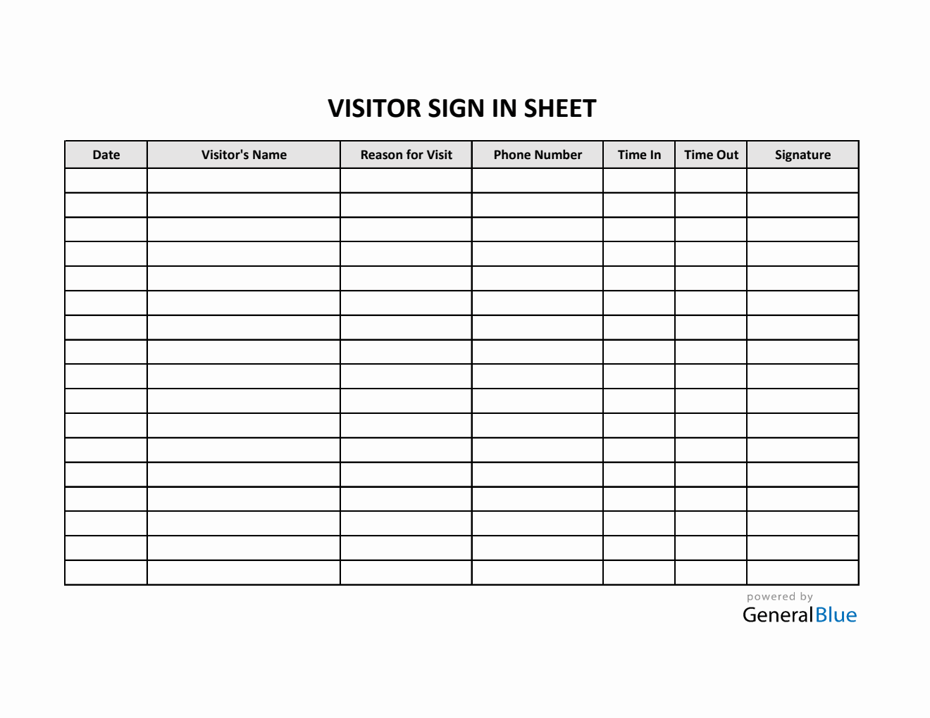 sign in sheet template Sign In Sheet Templates