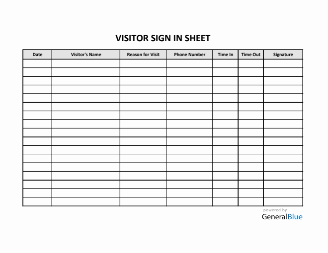 sign in sheet templates