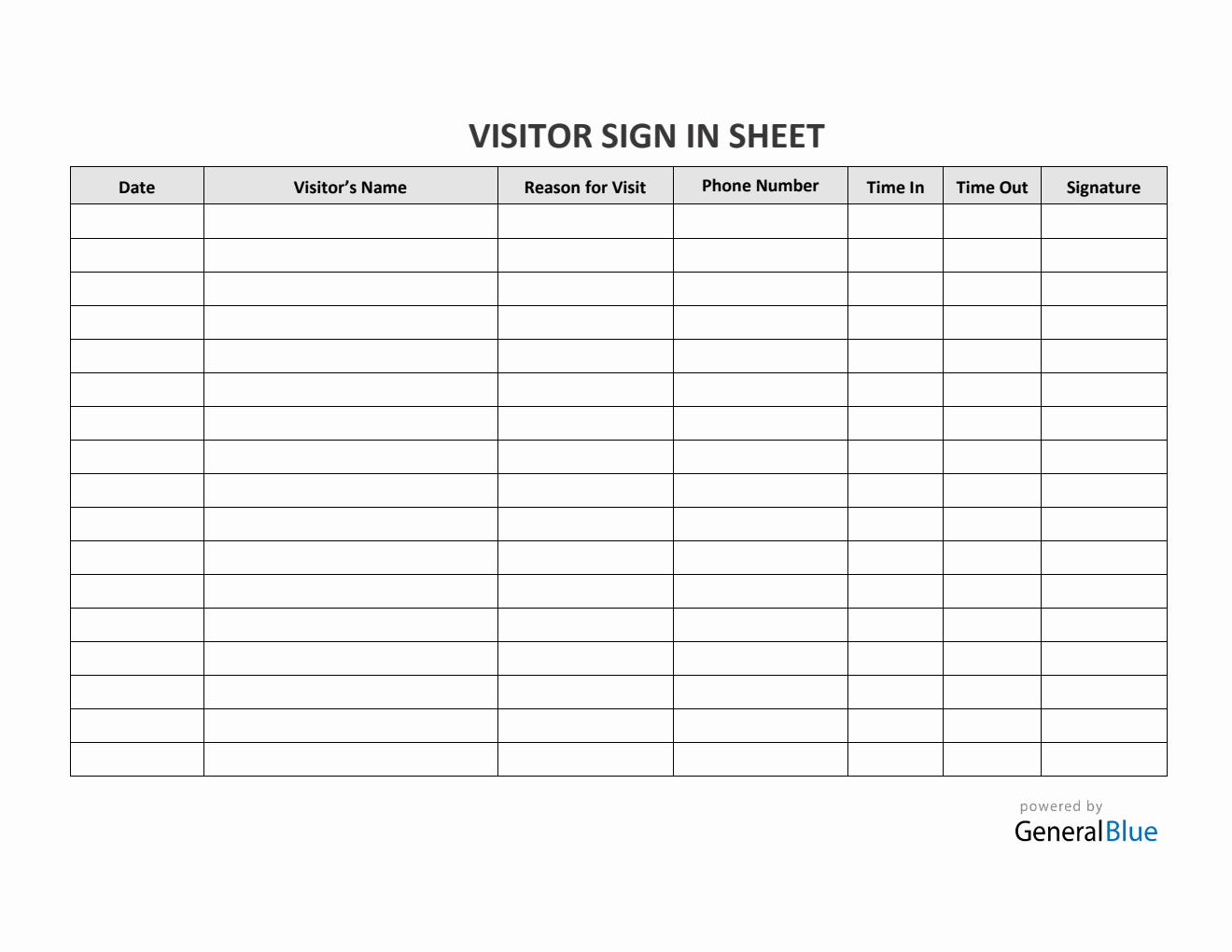 Visitor Sign In Sheet In PDF Visitor Sign In Sheet In PDF