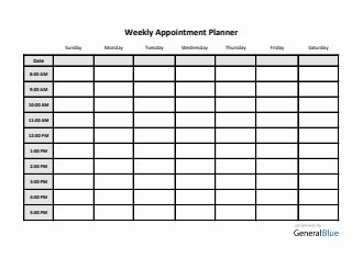 Weekly Appointment Planner in Excel (Basic)
