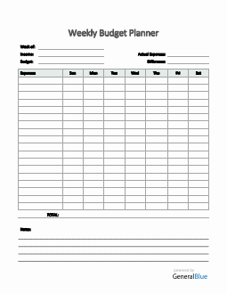 Weekly Budget Planner in PDF (Simple)