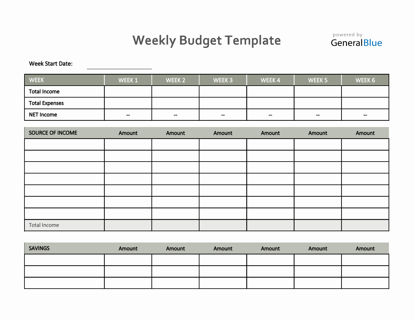 Weekly Budget Template In Excel Simple
