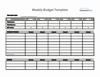 Weekly Budget Template in Excel (Colorful)