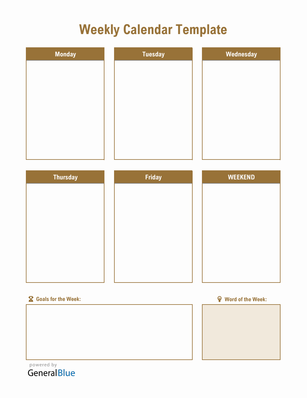 Generic Week Calendar Pdfs Weekly Calendar Templates