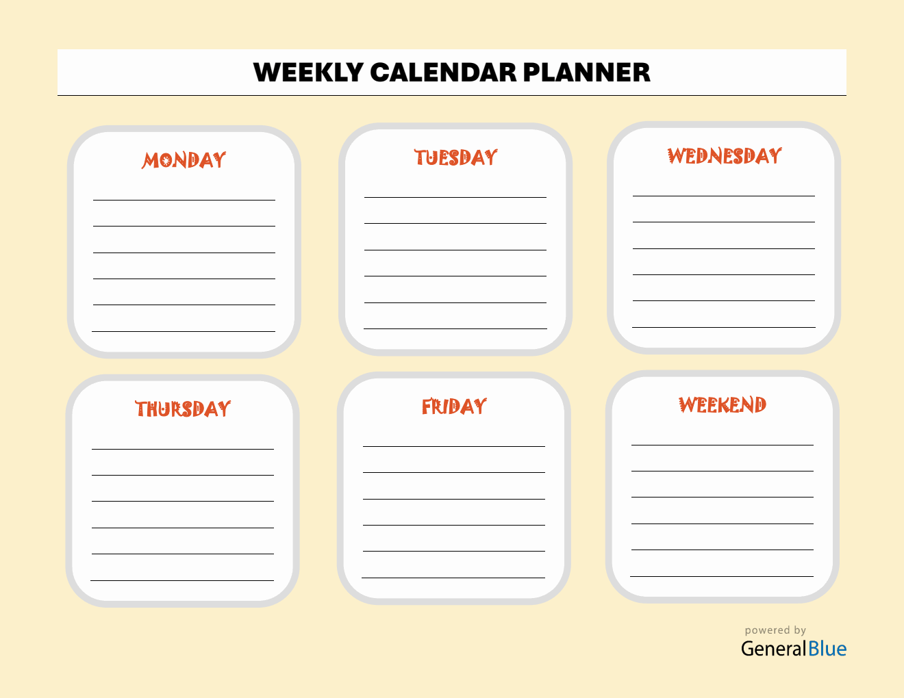 Weekly Planner Templates