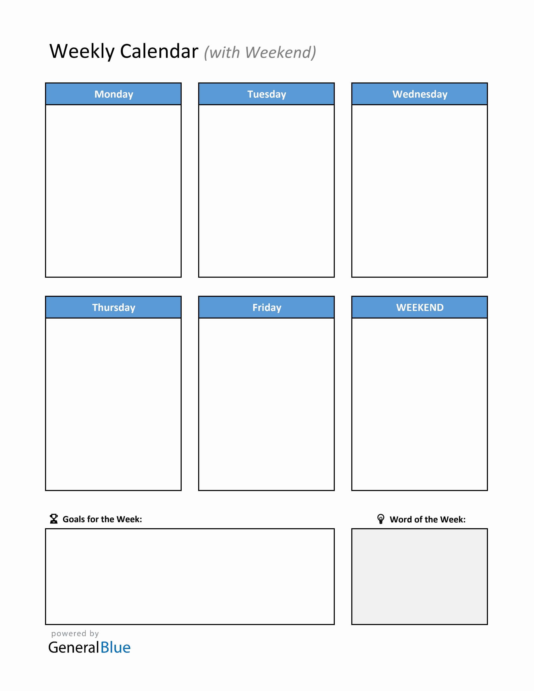 Simple Week Calendar Pdf Downloadable Weekly Calendar Template in PDF Format