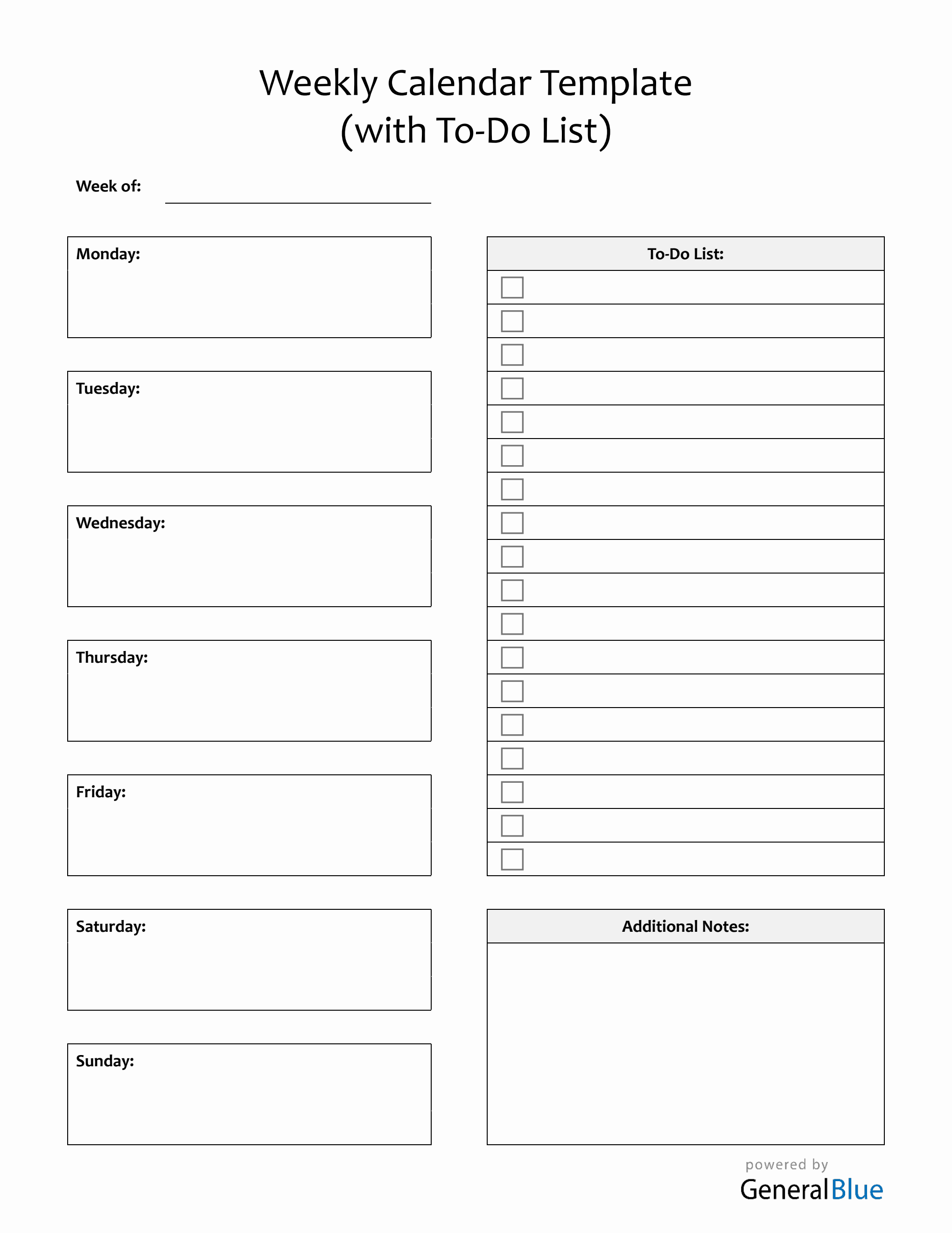 Weekly Task Calendar.pdf Weekly Calendar with Task List Printable in PDF