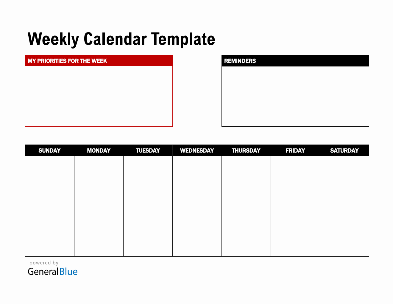 Weekly Temolate Weekly Schedule Templates