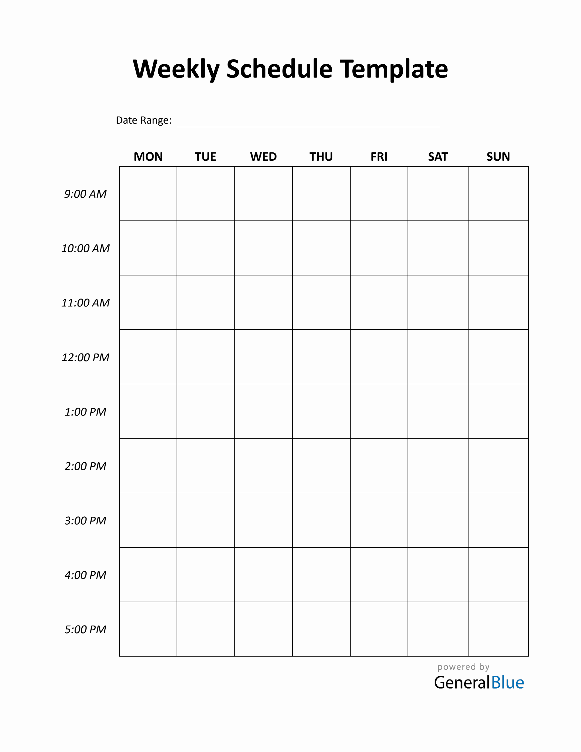 Free Weekly Calendar Printable in PDF