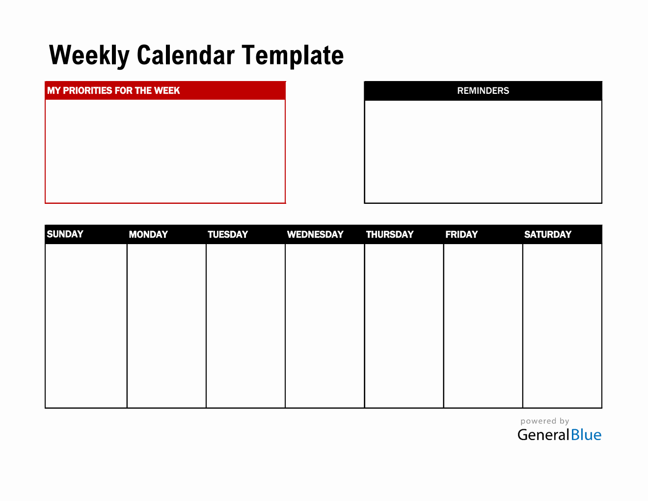Free Excel Weekly Calendar Templates