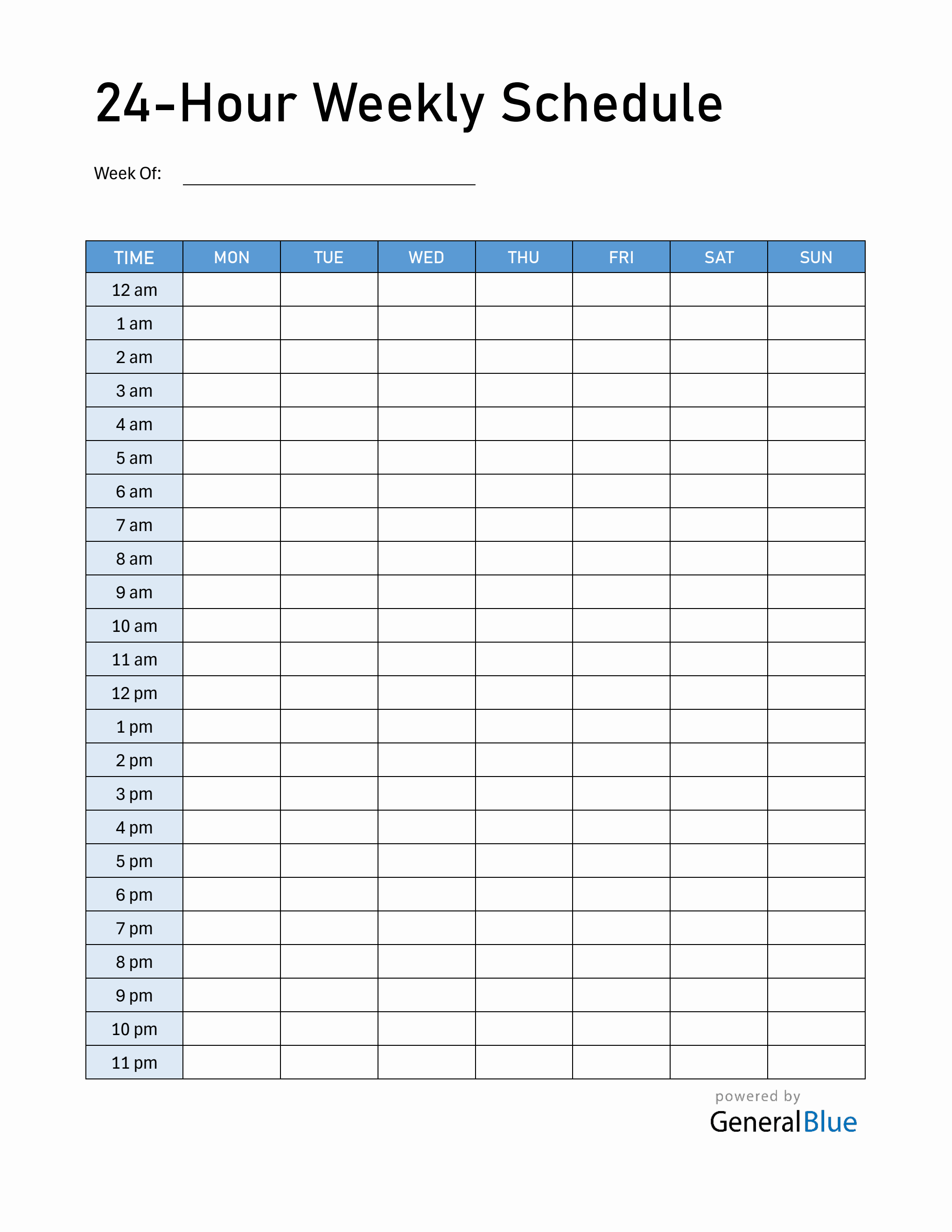 Free Weekly Calendar in PDF