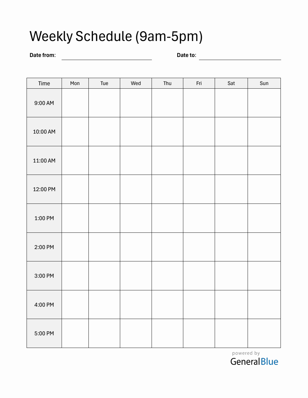 Generic Week Calendar Pdfs Free Weekly Calendar Fillable in PDF