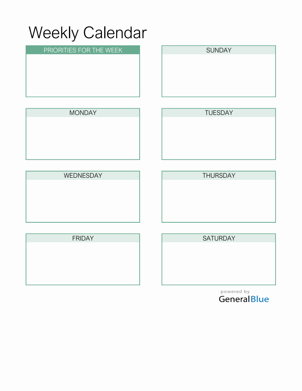Editable Week Calander Weekly Calendar Templates