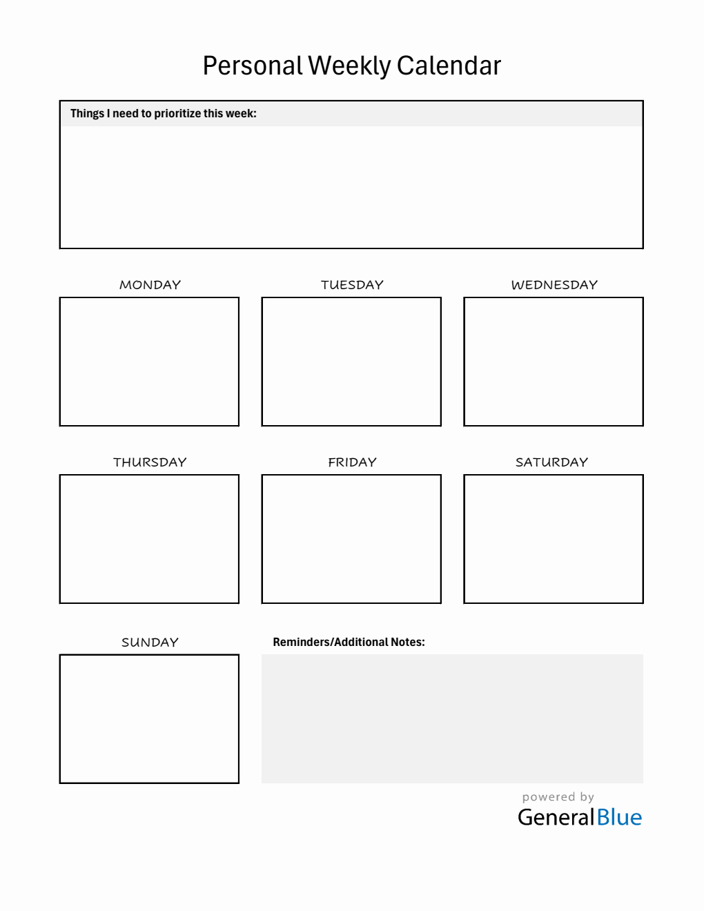 Weekly Calendar Templates