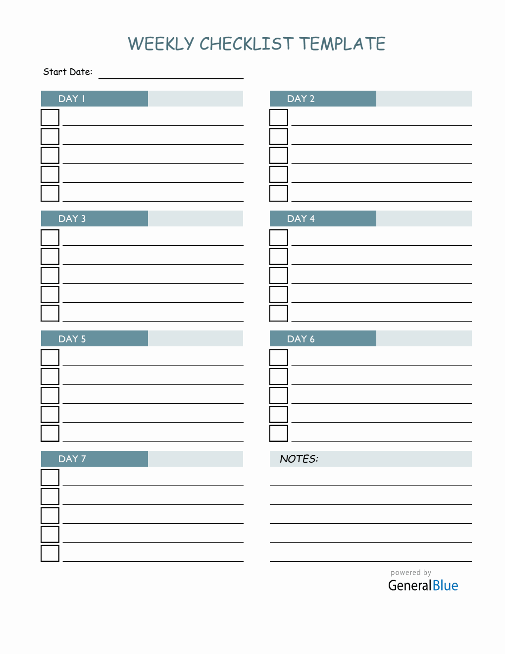 Weekly Dated Checklist.pdf Weekly Checklist Template in PDF