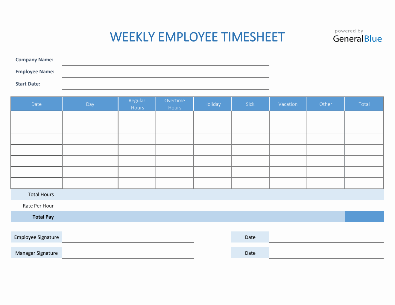 Weekly Timesheet Templates