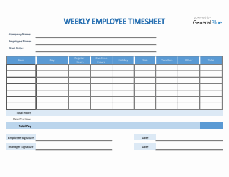 Weekly Employee Timesheet in PDF