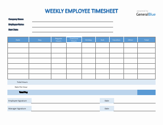 Weekly Employee Timesheet in Word