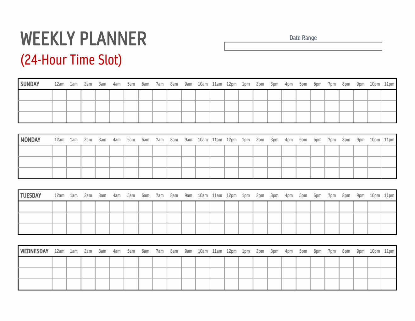 Weekly Schedule Templates