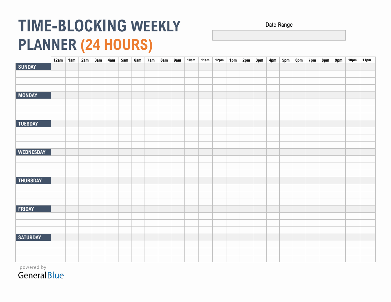 Free PDF Weekly Schedule Templates
