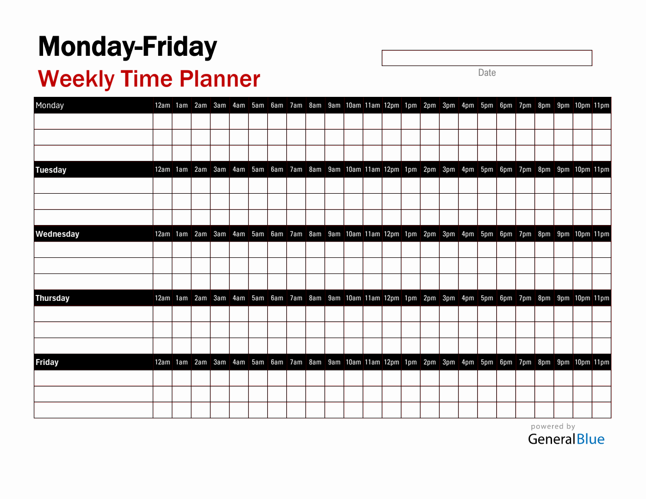 Weekly Schedule Templates