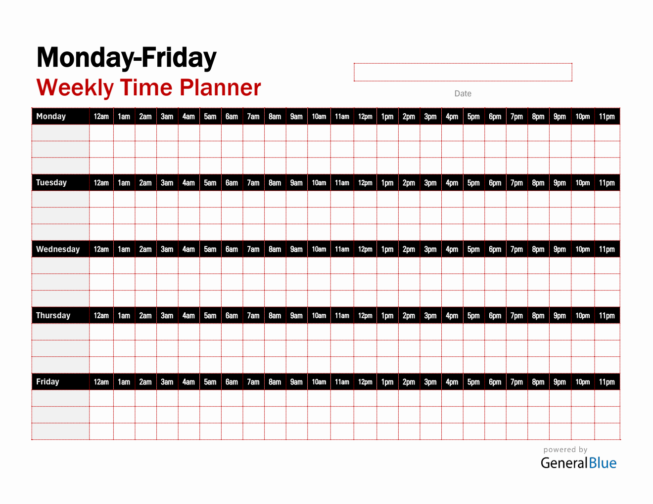 Free PDF Monday To Friday Planner Templates free-pdf-monday-to-friday-planner-templates