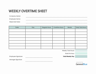 Weekly Overtime Sheet in Word