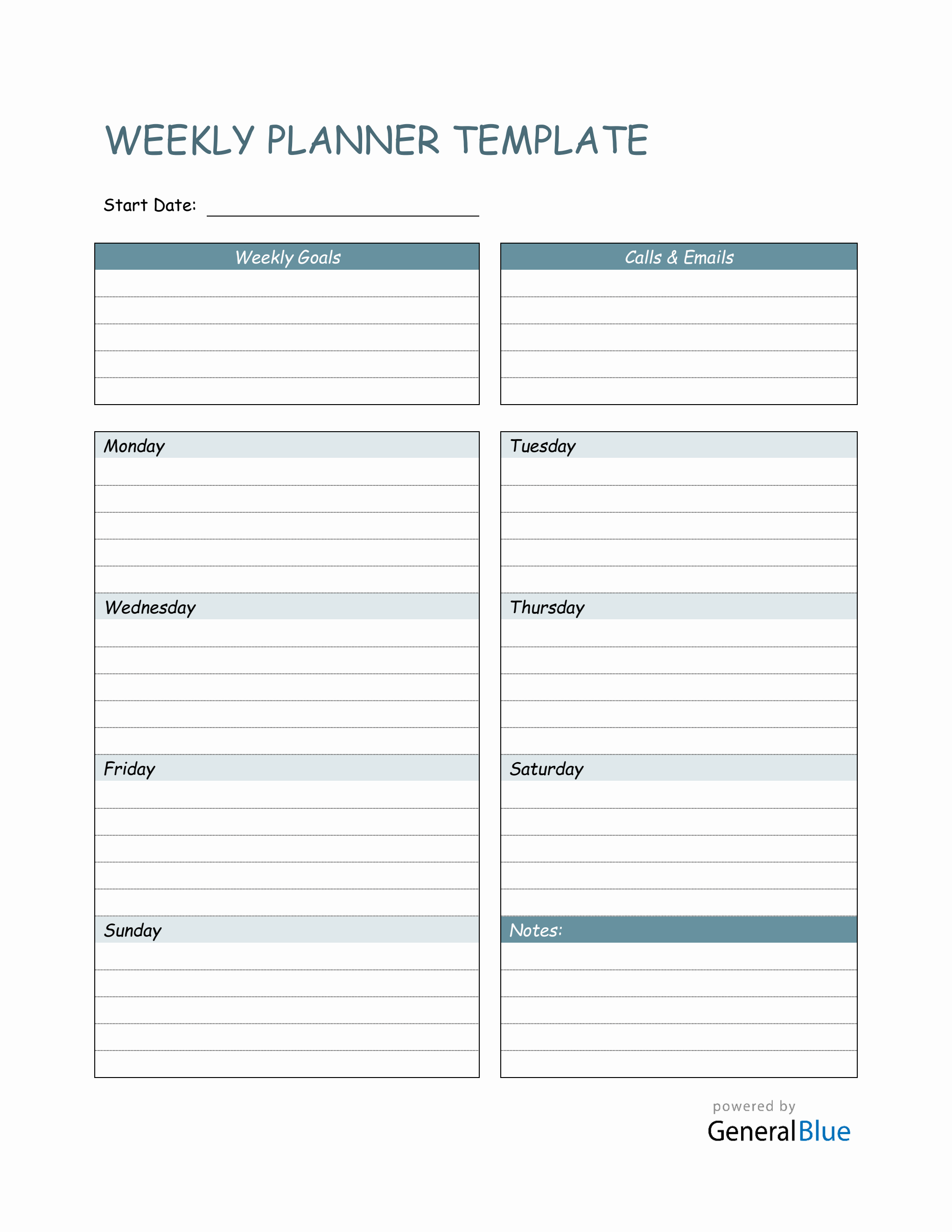 Free Weekly Planner Templates In Microsoft Word And Google Docs