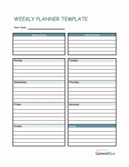 Weekly Planner Template in Word