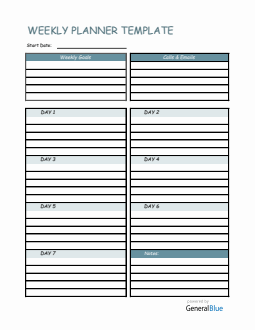 Weekly Planner Template In Word