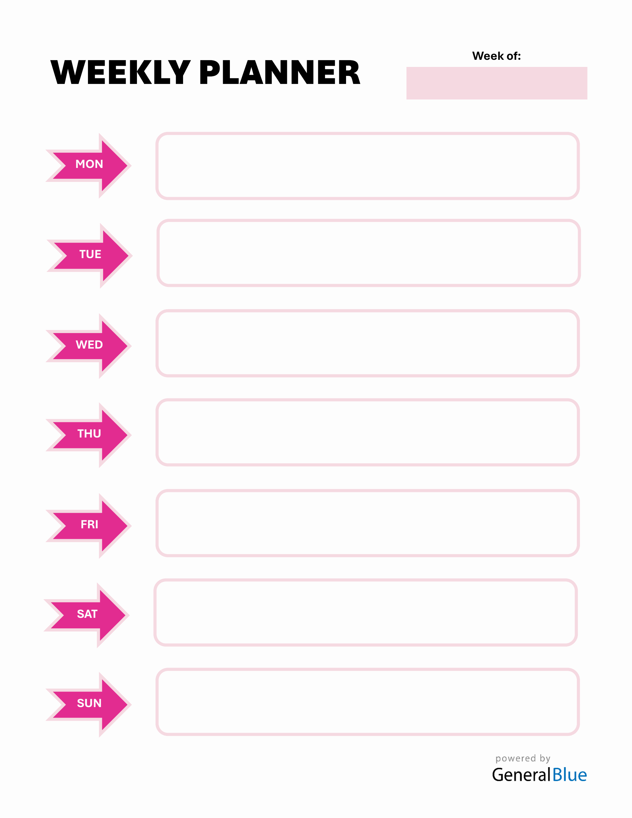 Free Simple Weekly Planner in Word