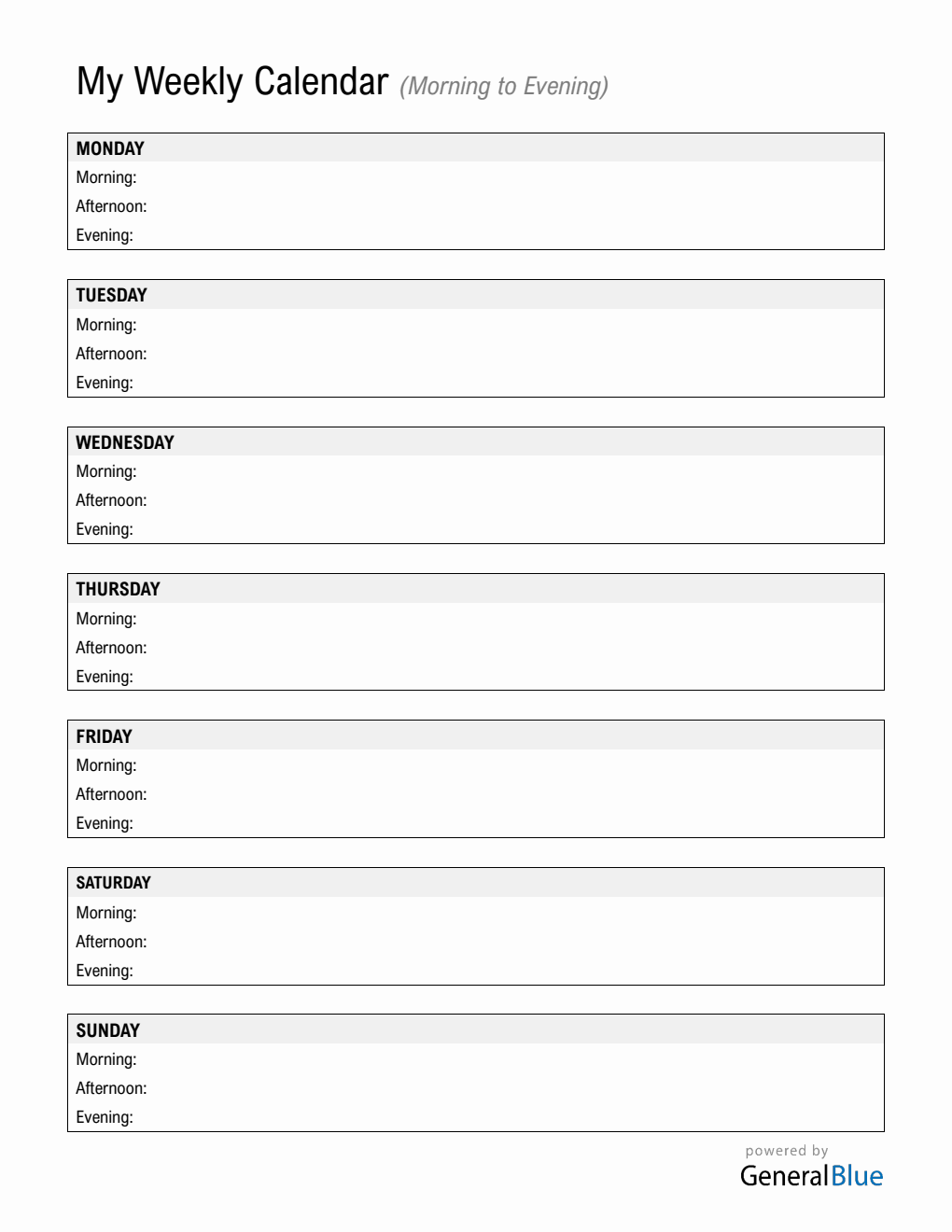 Free Weekly Planner | Basic PDF Template