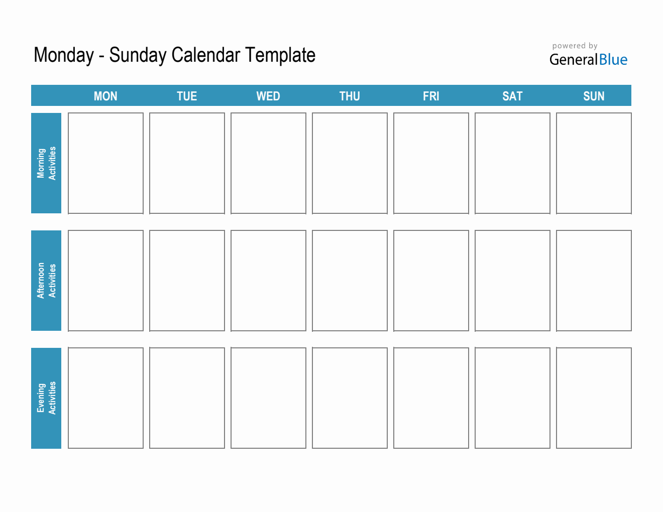 Free Excel Weekly Planner Templates