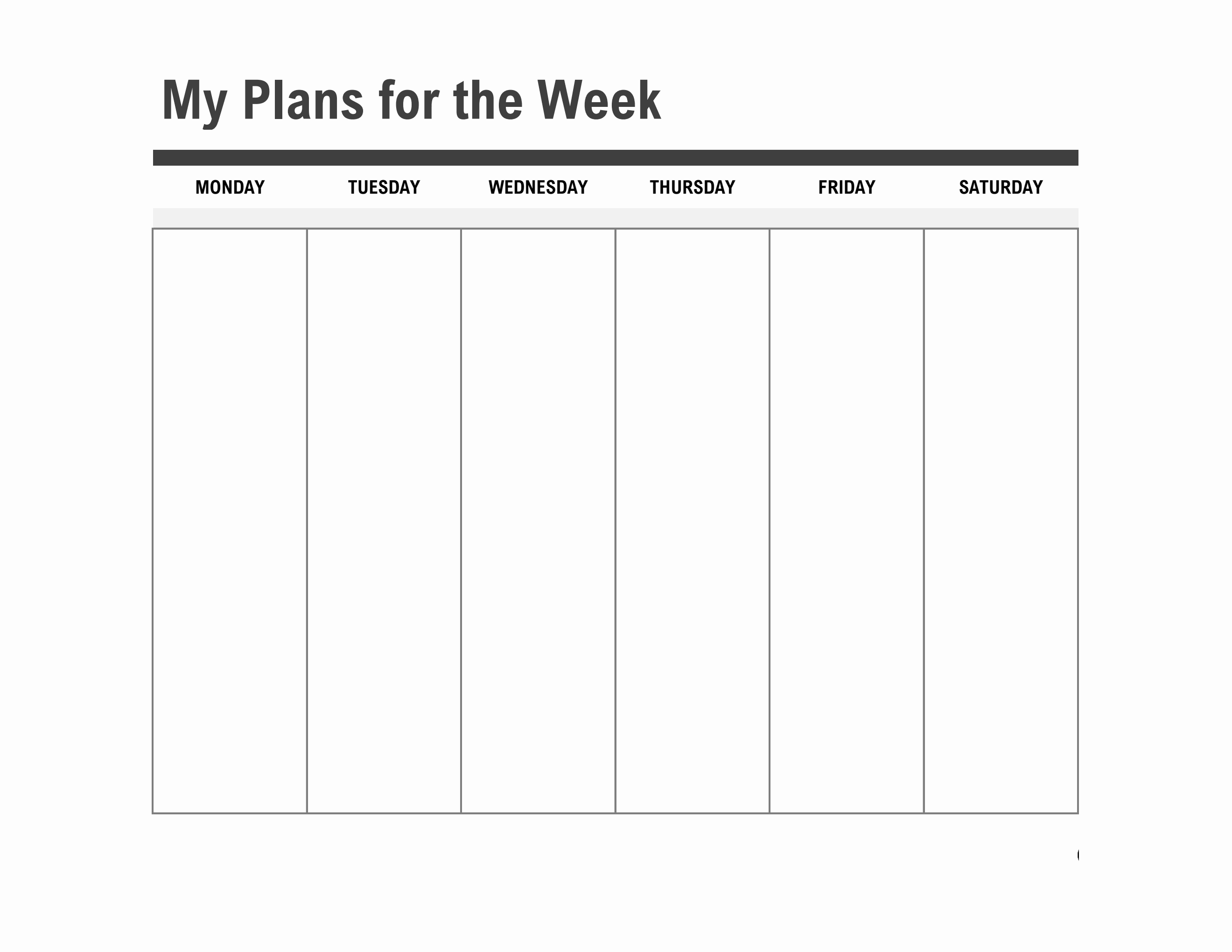Printable Week At A Glance Planner – Free Excel Template