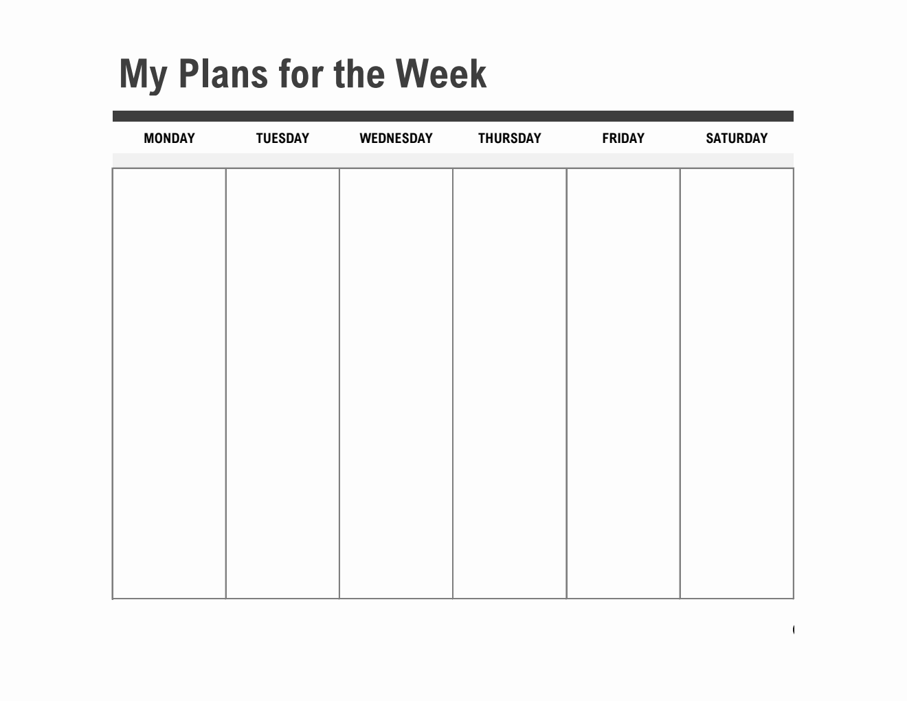 Printable Week At A Glance Planner – Free Excel Template